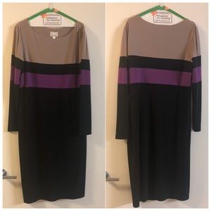 Donna Morgan Colorblock Long Sleeve Jersey Dress